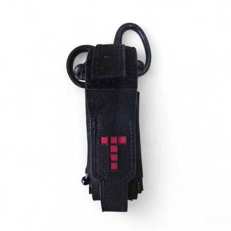 Krieger tourniquet pouch in black, laser-cut MOLLE with open-top rapid access