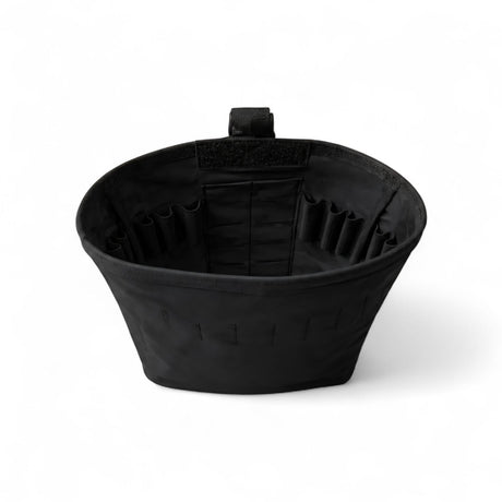 Krieger Dump Pouch in black, Australian-made collapsible magazine dump pouch that folds flat until needed