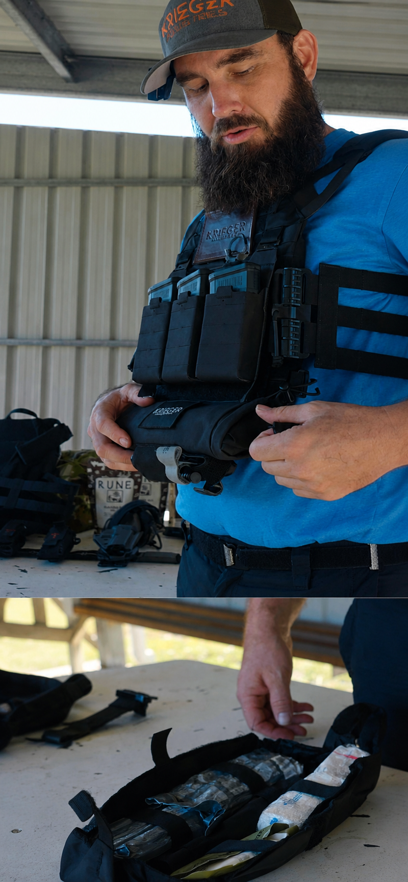 Fitting the Krieger Industries Medic Sausage Roll to the base of a plate carrier