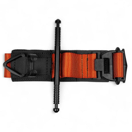 SOF tourniquet in high-visibility orange with windlass for limb bleeding control