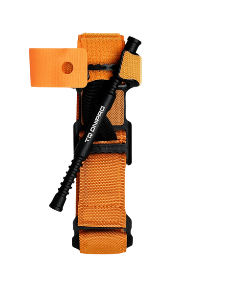DNIPRO tourniquet in high-visibility orange with reinforced windlass for limb bleeding control