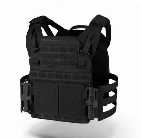 Krieger Valkyrie plate carrier in black, lightweight modular carrier for training and operational use