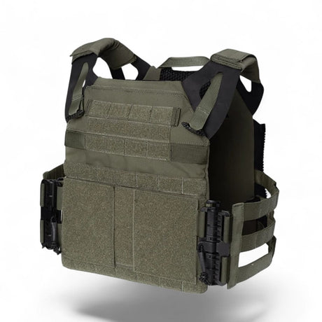 Krieger Valkyrie plate carrier in Ranger Green, lightweight modular carrier for training and operational use