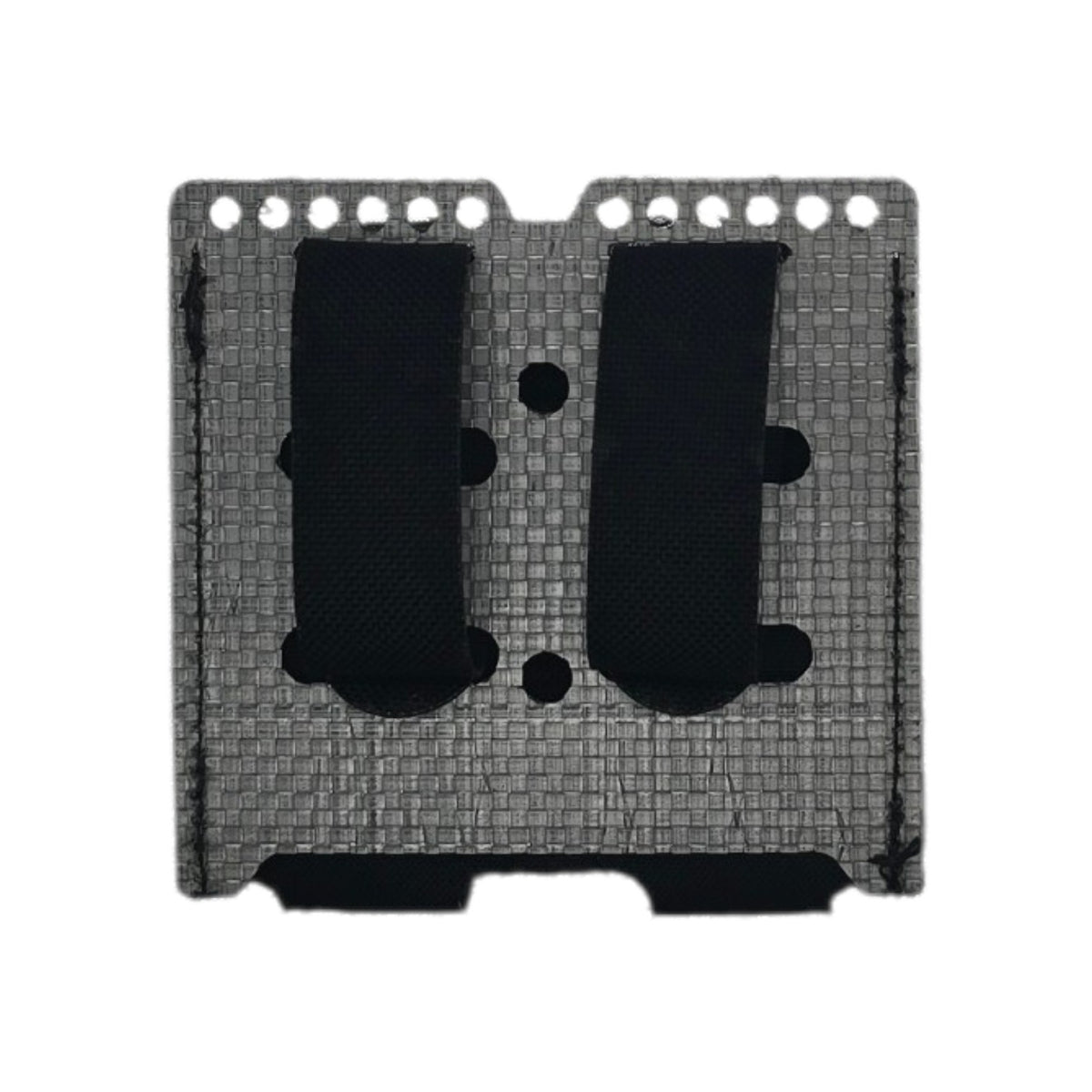 Flat rear view of the black double pistol mag pouch TEGRIS backer