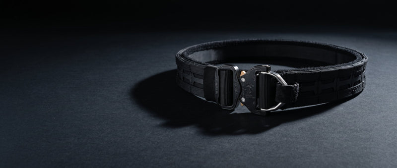 Highlander Belt 2.0 in Black, laser-cut PALS and AustriAlpin COBRA buckle