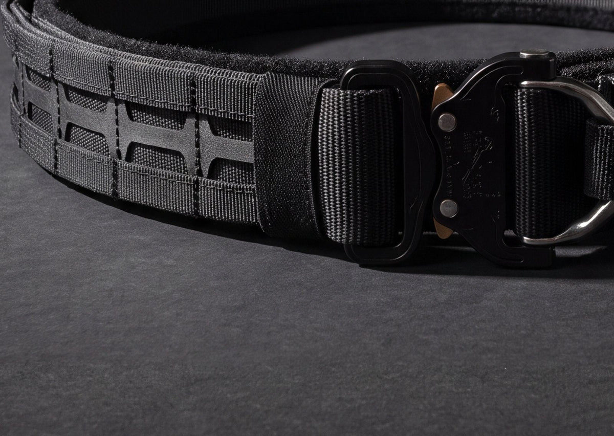 Laser-cut PALS slot detail on the Highlander Belt 2.0